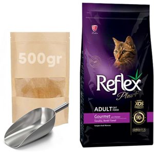 غذای خشک گربه بالغ رفلکس پالس گورمت طعم مرغ فله ای