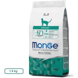 غذای خشک گربه هربال مونژه 1.5 کیلویی (دفع کننده گلوله مویی)